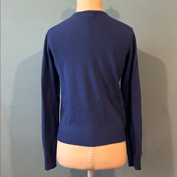 Henri Bendel Blue Cashmere Cardigan Sweater size Small Button Front - Picture 3 of 16